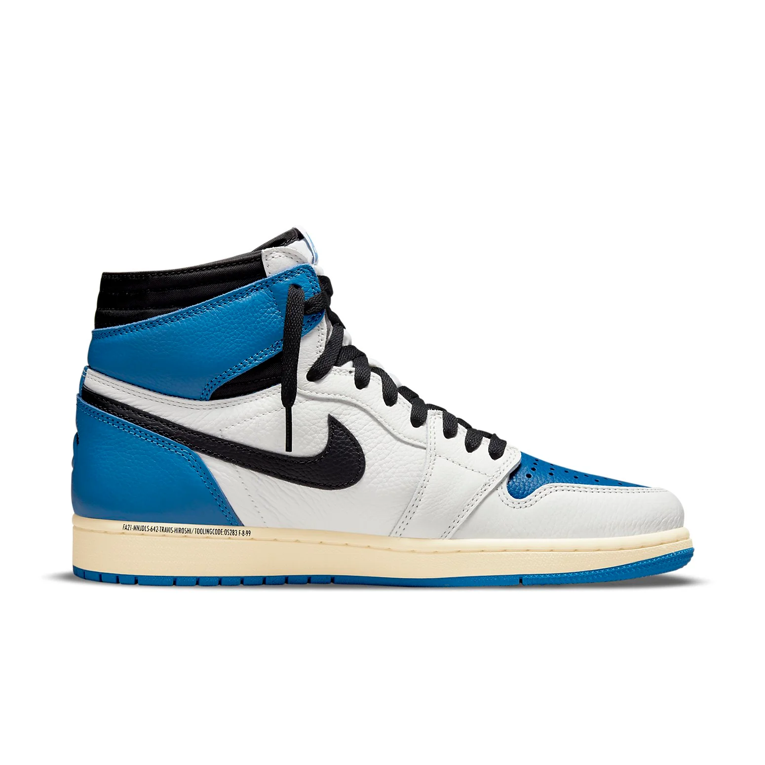 Air Jordan 1 Retro High x Fragment Design x Travis Scott 'Sail Black Military Blue' - Image 2