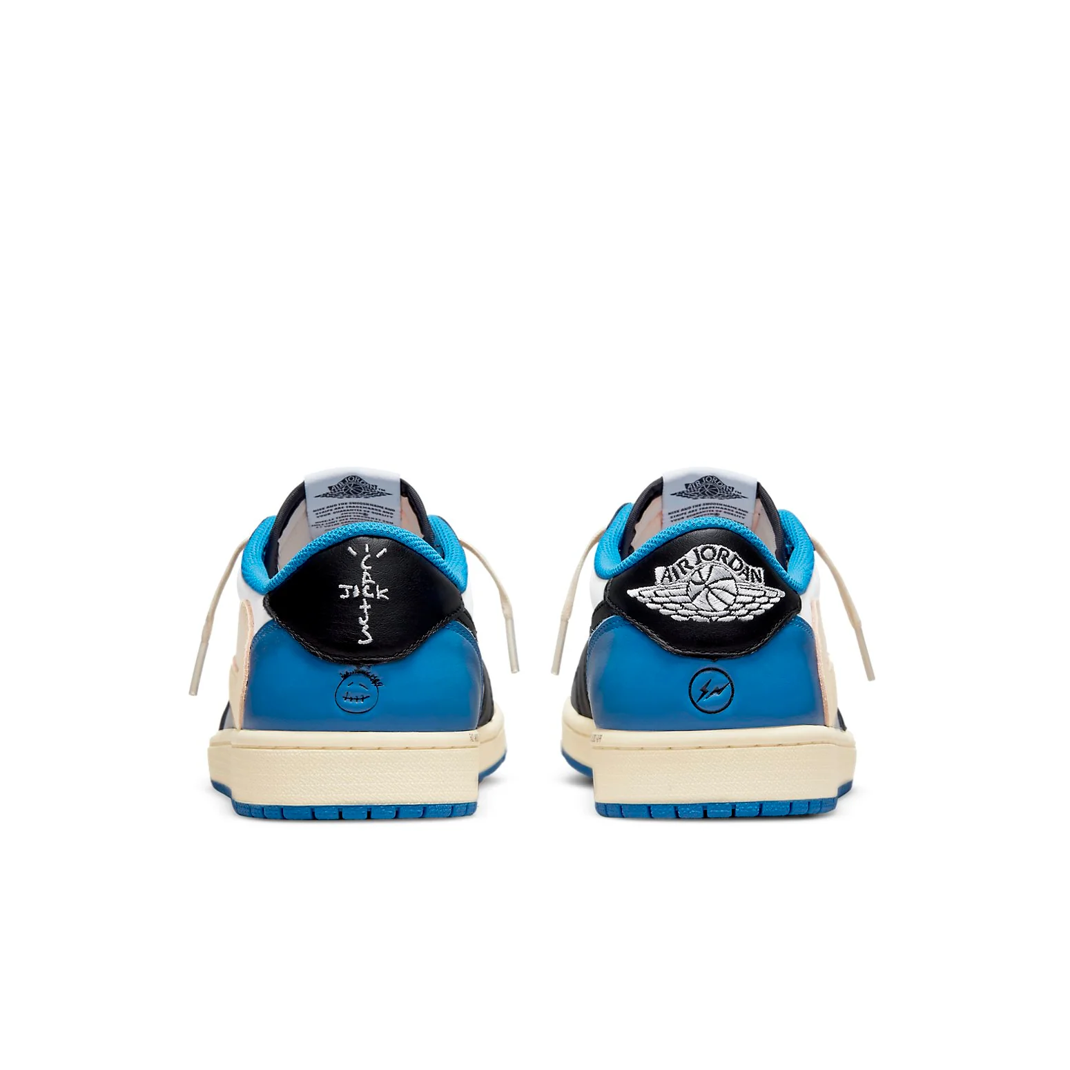 Air Jordan 1 Retro Low x Fragment Design x Travis Scott x 'Sail Black Military Blue' - Image 4