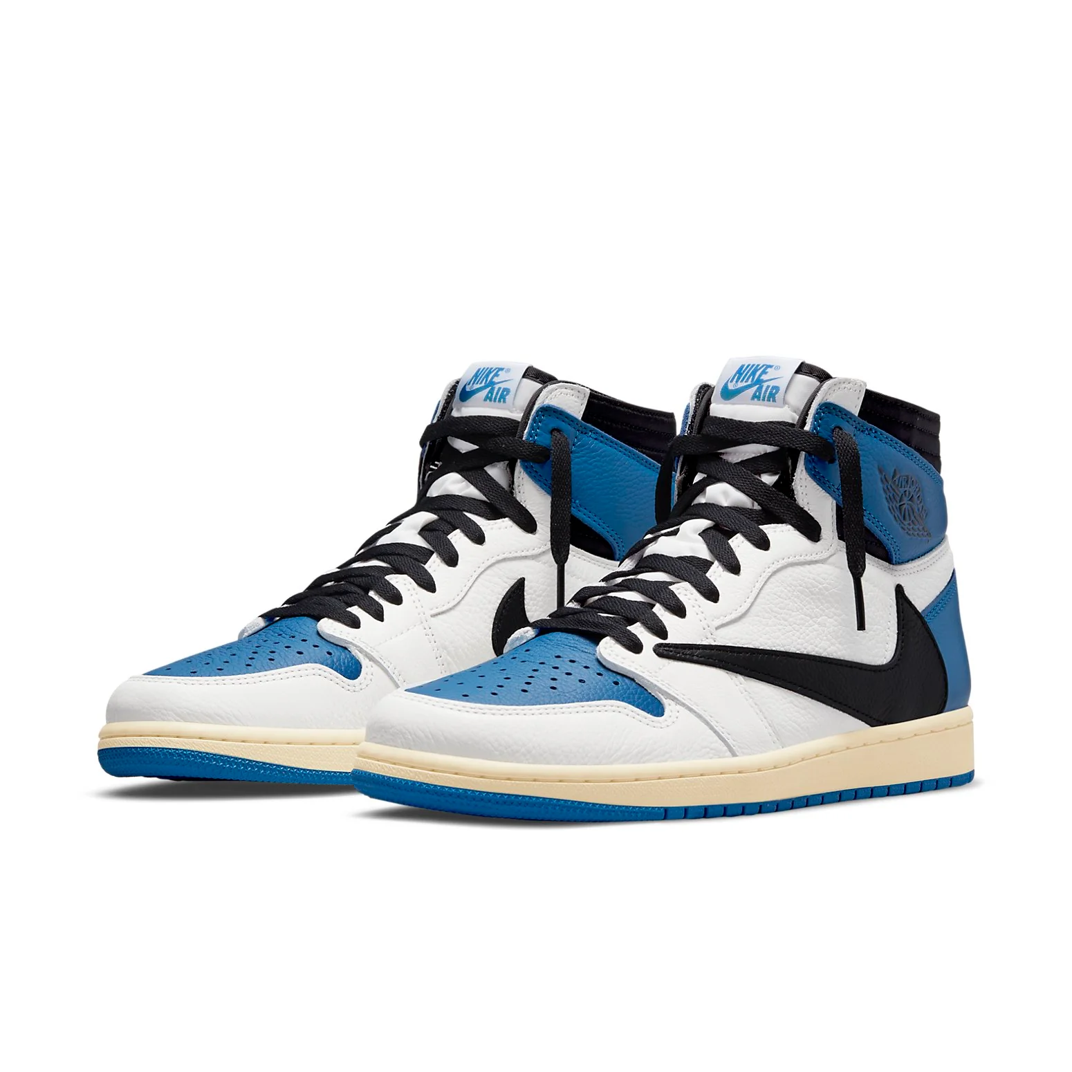 Air Jordan 1 Retro High x Fragment Design x Travis Scott 'Sail Black Military Blue' - Image 5